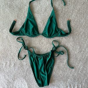 Green High Cut String Bikini